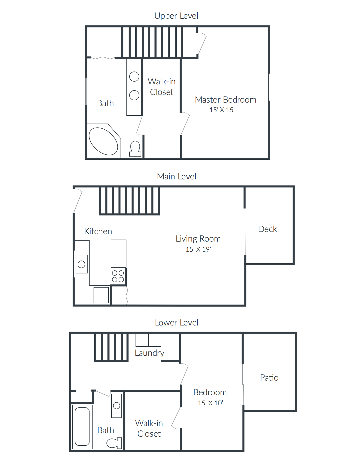 Floor plan for 2 beds, 2 baths, 1320 sqft